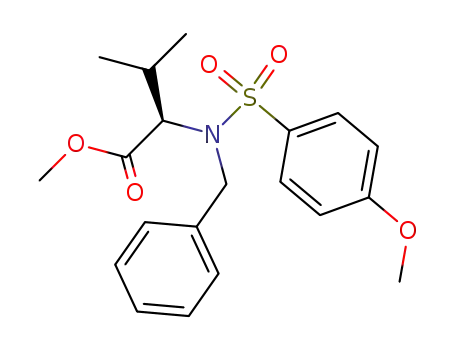 Molecular Structure of 202751-37-9 (D-Valine, N-[(4-methoxyphenyl)sulfonyl]-N-(phenylmethyl)-, methyl ester)