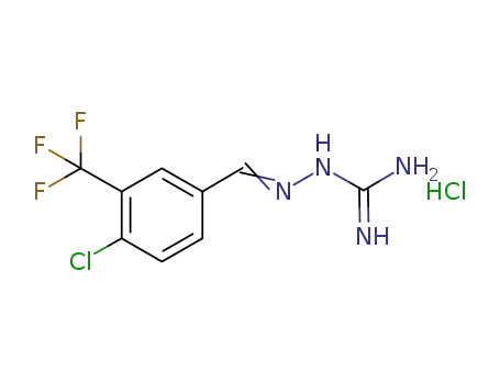 Molecular Structure of 849335-07-5 (Hydrazinecarboximidamide,
2-[[4-chloro-3-(trifluoromethyl)phenyl]methylene]-, monohydrochloride)