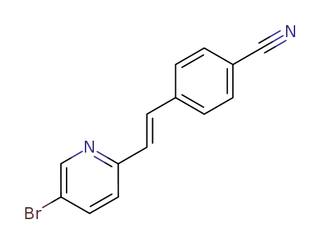 Molecular Structure of 604005-15-4 (Benzonitrile, 4-[(1E)-2-(5-bromo-2-pyridinyl)ethenyl]-)