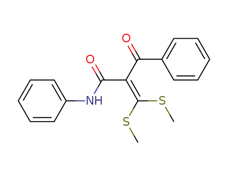 Molecular Structure of 146140-53-6 (Benzenepropanamide, a-[bis(methylthio)methylene]-b-oxo-N-phenyl-)
