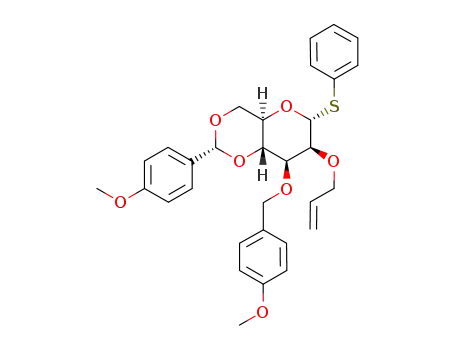phenyl 2-O-allyl-3-O-(p-methoxybenzyl)-4,6-O-(p-methoxybenzylidene)-1-thio-α-D-mannopyranoside