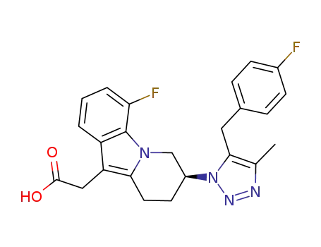{4-fluoro-7-[5-(4-fluorobenzyl)-4-methyl-1H-1,2,3-triazoI-1-yl]-6,7,8,9-tetrahydropyrido[1,2-a]indol-10-yl}acetic acid