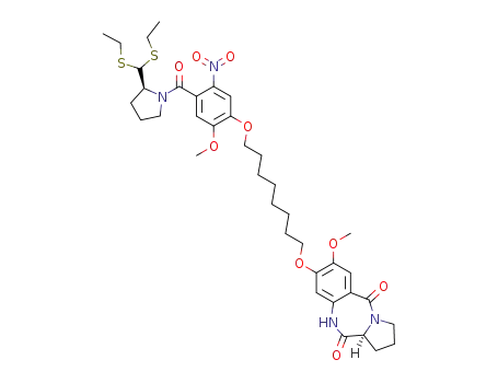 (2S)-N-{4-[3-(7-methoxy-(11aS)-1,2,3,10,11,11a-hexahydro-5H-pyrrolo[2,1-c]-[1,4]benzodiazepine-5,11-dione-8-yloxy)octyloxy]-5-methoxy-2-nitrobenzoyl}pyrrolidine-2-carboxaldehyde diethyl thioacetal