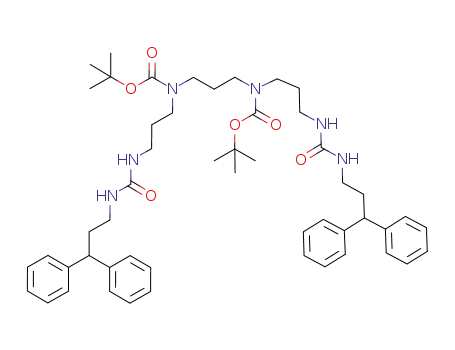 1,11-bis-{3-[1-(3,3-diphenylpropyl)ureado]}-4,8-[N-(tert-butyl)-oxycarbonyl]-4,8-diazaundecane