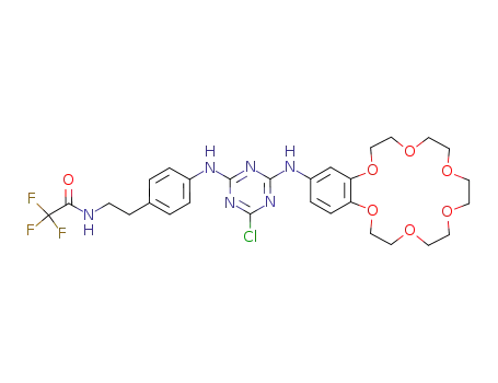 <i>N</i>-(2-{4-[4-chloro-6-(6,7,9,10,12,13,15,16,18,19-decahydro-5,8,11,14,17,20-hexaoxa-benzocyclooctadecen-2-ylamino)-[1,3,5]triazin-2-ylamino]-phenyl}-ethyl)-2,2,2-trifluoro-acetamide
