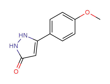 Molecular Structure of 124083-43-8 (5-(4-methoxyphenyl)-1,2-dihydro-3H-pyrazol-3-one)