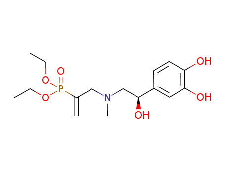 Molecular Structure of 1235976-71-2 ((R)-diethyl 3-((2-(3,4-dihydroxyphenyl)-2-hydroxyethyl)methylamino)prop-1-en-2-ylphosphonate)