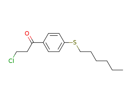 Molecular Structure of 94296-11-4 (3-chloro-1-(4-(hexylthio)phenyl)propan-1-one)