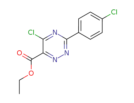 Molecular Structure of 126542-35-6 (1,2,4-Triazine-6-carboxylicacid, 5-chloro-3-(4-chlorophenyl)-, ethyl ester)