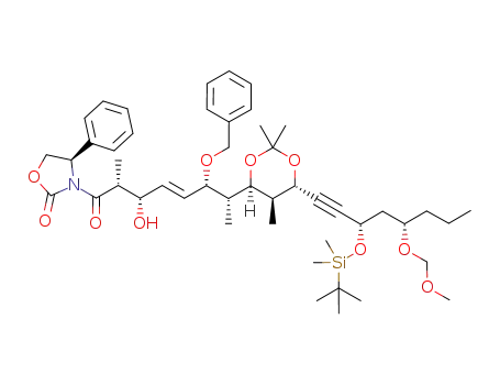 (4R)-3-{(2R,3S,6S,7R,4E)-6-benzyloxy-7-[(4R,5S,6S)-6-((3S,5S)-3-(tert-butyldimethylsilyloxy)-5-(methoxymethoxy)octyn-1-yl)-2,2,5-trimethyl-1,3-dioxan-4-yl]-3-hydroxy-2-methyloct-4-enoyl}-4-phenyloxazolidin-2-one