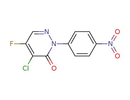 Molecular Structure of 89593-75-9 (3(2H)-Pyridazinone, 4-chloro-5-fluoro-2-(4-nitrophenyl)-)