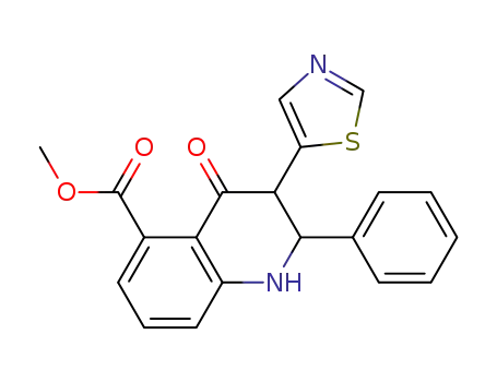 Molecular Structure of 1207454-08-7 (methyl 4-oxo-2-phenyl-3-(thiazol-5-yl)-1,2,3,4-tetrahydroquinoline-5-carboxylate)