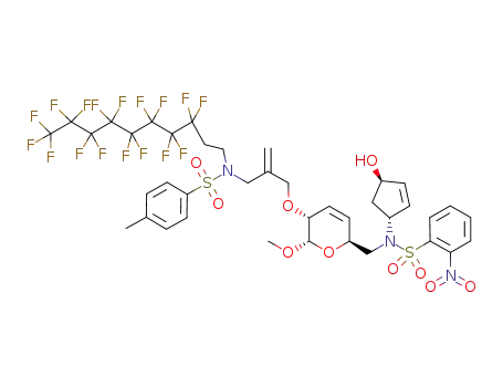 N-[{(2S,5R,6S)-5-[2-{[N-(3,3,4,4,5,5,6,6,7,7,8,8,9,9,10,10,10-heptadecafluorodecyl)-4-methylphenylsulfonamido]methyl}allyloxy]-6-methoxy-5,6-dihydro-2H-pyran-2-yl}methyl]-N-[(1R,4R)-4-hydroxycyclopent-2-en-1-yl]-2-nitrobenzenesulfonamide
