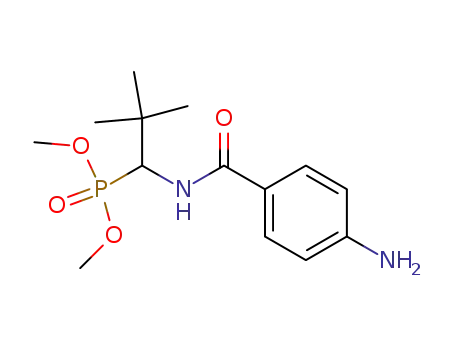 Molecular Structure of 655225-60-8 (Phosphonic acid, [1-[(4-aminobenzoyl)amino]-2,2-dimethylpropyl]-,
dimethyl ester)