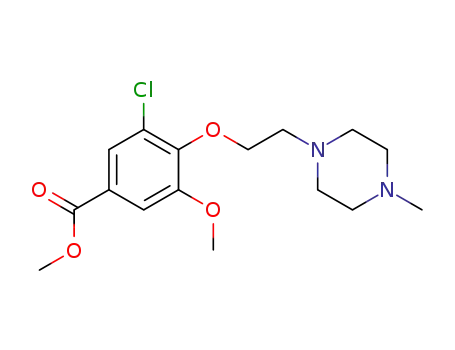 Molecular Structure of 1160755-55-4 (3-chloro-5-methoxy-4-[2-(4-methylpiperazin-1-yl)ethoxy]benzoic acid methyl ester)