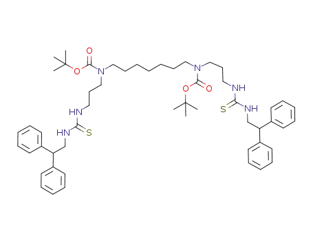 1,15-bis-{3-[1-(2,2-diphenylethyl)thioureado]}-4,12-[N-(tert-butyl)oxycarbonyl]-4,12-diazapentadecane