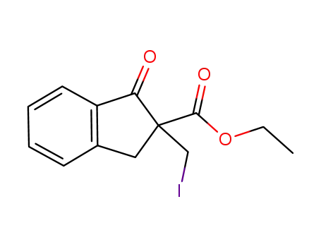 Molecular Structure of 1246655-01-5 (ethyl 2-(iodomethyl)-1-oxo-2,3-dihydro-1H-indene-2-carboxylate)