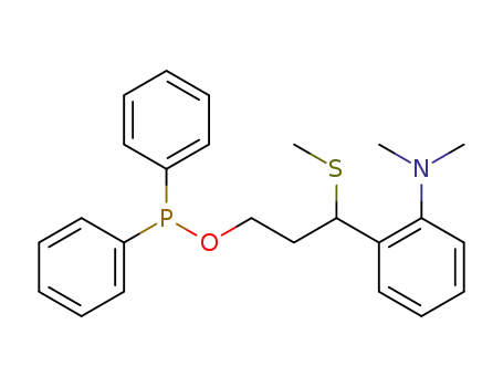 Molecular Structure of 591214-27-6 (Phosphinous acid, diphenyl-,
3-[2-(dimethylamino)phenyl]-3-(methylthio)propyl ester)