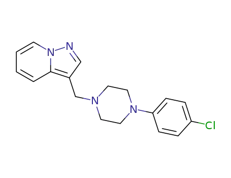 Molecular Structure of 221470-50-4 (Pyrazolo[1,5-a]pyridine, 3-[[4-(4-chlorophenyl)-1-piperazinyl]methyl]-)