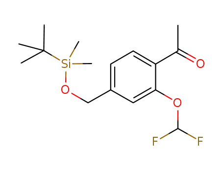 Molecular Structure of 886858-80-6 (Ethanone,1-[2-(difluoromethoxy)-4-[[[(1,1-dimethylethyl)dimethylsilyl]oxy]methyl]phenyl]-)
