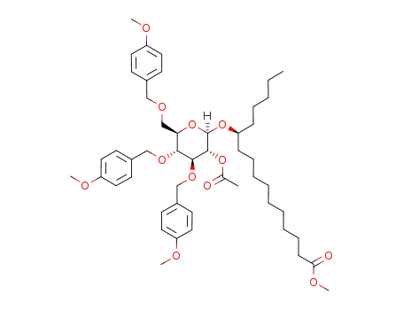 1-(methoxycarbonyl)pentadec-10(S)-yl 2-O-acetyl-3,4,6-tri-O-p-methoxybenzyl-β-D-glucopyranoside