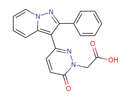 Molecular Structure of 210880-36-7 ([6-oxo-3-(2-phenyl-pyrazolo[1,5-a]pyridin-3-yl)-1(6H)-pyridazin-1-yl]acetic acid)