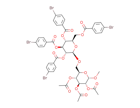 methyl 6-O-(2,3,4,6-tetrakis-O-(p-bromobenzoyl)-β-D-glucopyranosyl)-2,3,4-tri-O-acetyl-α-D-glucopyranoside