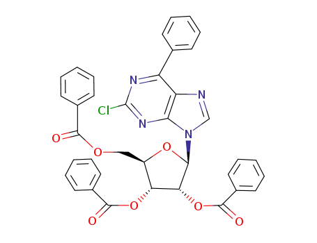 2-chloro-6-phenyl-9-(2,3,5-tri-O-benzoyl-β-D-ribofuranosyl)purine