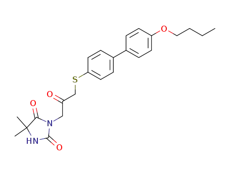 1-((4'-butoxy(1,1'-biphenyl)-4-yl)thio)-3-(4,4-dimethyl-2,5-dioxoimidazolidin-1-yl)-2-propanone