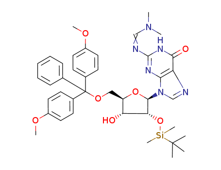 Guanosine,
5'-O-[bis(4-methoxyphenyl)phenylmethyl]-N-[(dimethylamino)methylene]
-2'-O-[(1,1-dimethylethyl)dimethylsilyl]-