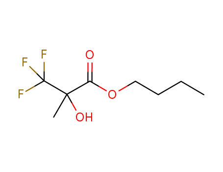 Molecular Structure of 197785-82-3 (Propanoic acid, 3,3,3-trifluoro-2-hydroxy-2-methyl-, butyl ester)