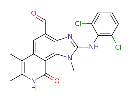 1H-Imidazo[4,5-h]isoquinoline-4-carboxaldehyde,
2-[(2,6-dichlorophenyl)amino]-8,9-dihydro-1,6,7-trimethyl-9-oxo-