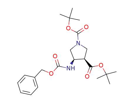 Molecular Structure of 1033881-73-0 ((3R,4R)-di-tert-butyl 4-(benzyloxycarbonylamino)pyrrolidine-1,3-dicarboxylate)
