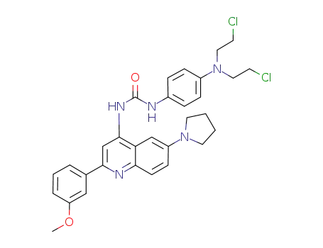 N-{4-[bis(2-chloroethyl)amino]phenyl}-N'-[2-(3-methoxyphenyl)-6-(1-pyrrolidinyl)-4-quinolinyl]urea