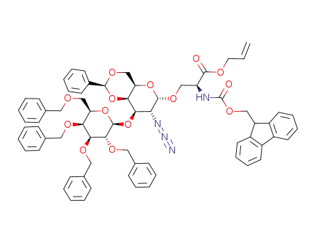 N-(9-fluorenylmethoxycarbonyl)-O-[2,3,4,6-tetra-O-benzyl-β-D-galactopyranosyl-(1->3)-2-azido-4,6-O-benzylidene-2-deoxy-α-D-galactopyranosyl]-L-serine allyl ester