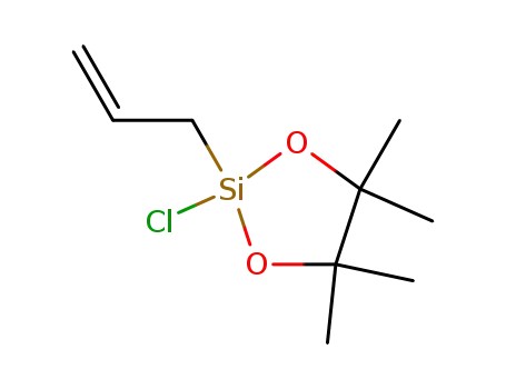 Molecular Structure of 447440-42-8 (1,3-Dioxa-2-silacyclopentane,
2-chloro-4,4,5,5-tetramethyl-2-(2-propenyl)-)