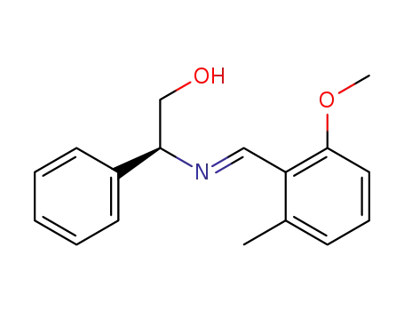 Molecular Structure of 702684-35-3 ((+)-(βS)-β-{[(1E)-(2-methoxy-6-methylphenyl)methylene]amino}benzeneethanol)