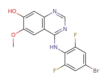 Molecular Structure of 257938-40-2 (N-(4-bromo-2,6-difluorophenyl)-7-hydroxy-6-methoxy-4-quinazolinylamine)
