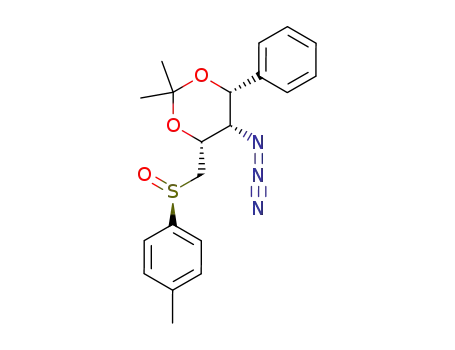 Molecular Structure of 591721-41-4 (1,3-Dioxane,
5-azido-2,2-dimethyl-4-[[(S)-(4-methylphenyl)sulfinyl]methyl]-6-phenyl-,
(4R,5S,6R)-)