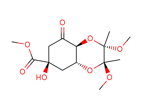 Molecular Structure of 183474-88-6 (methyl (1S,4S,5R)-1-hydroxy-4,5-<(2S,3S)-2,3-dimethoxybutan-2,3-dioxy>-3-oxo-cyclohexan-1-carboxylate)