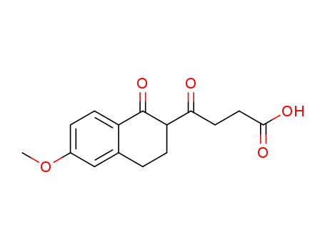 Molecular Structure of 100976-74-7 (3-(1,2,3,4-Tetrahydro-6-methoxy-1-oxo-2-naphthoyl)propionicacid)