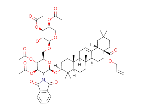28-O-allyl-oleanate-3-yl 3,4-di-O-acetyl-α-L-arabinopyranosyl-(1->6)-3,4-di-O-acetyl-2-deoxy-2-phthalimido-β-D-glucopyranoside