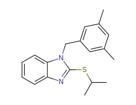 Molecular Structure of 634193-85-4 (1H-Benzimidazole,
1-[(3,5-dimethylphenyl)methyl]-2-[(1-methylethyl)thio]-)