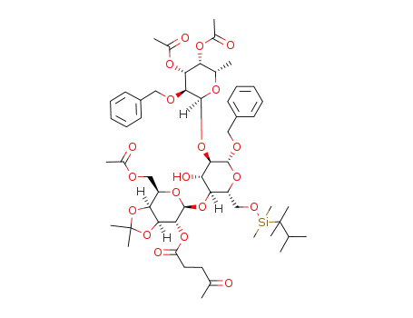 benzyl (6-O-acetyl-3,4-O-isopropylidene-2-O-levulinoyl-β-D-galactopyranosyl)-(1->4)-[(3,4-di-O-acetyl-2-O-benzyl-α-L-fucopyranosyl)-(1->2)]-6-O-thexyldimethylsilyl-β-D-glucopyranoside
