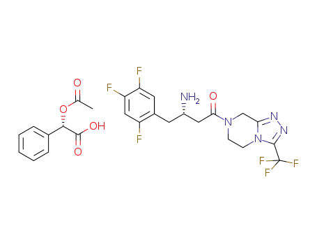 Molecular Structure of 1219440-30-8 ((S)-(+)-O-acetylmandelic acid (2S)-4-oxo-4-[3-(trifluoromethyl)-5,6-dihydro[1,2,4]triazolo[4,3-a]pyrazin-7(8H)-yl]-1-(2,4,5-trifluorophenyl)butan-2-amine)