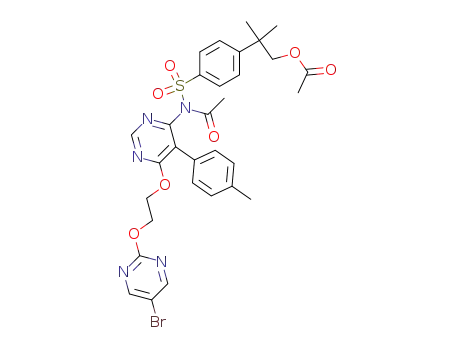 2-(4-(N-acetyl-N-(6-(2-((5-bromo-2-pyrimidinyl)oxy)ethoxy)-5-(4-methylphenyl)-4-pyrimidinyl)sulfamoyl)phenyl)-2-methylpropyl acetate
