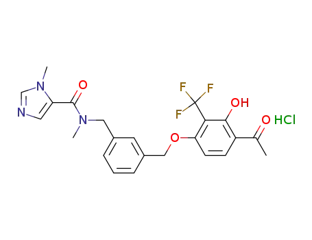 3-methyl-3H-imidazole-4-carboxylic acid [3-(4-acetyl-3-hydroxy-2-trifluoromethylphenoxymethyl)benzyl]methylamide hydrochloride