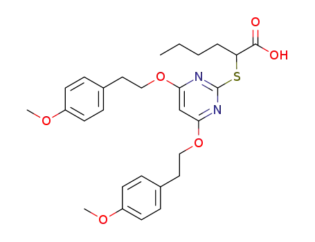2-(4,6-bis(4-methoxyphenethoxy)pyrimidin-2-ylthio)hexanoic acid
