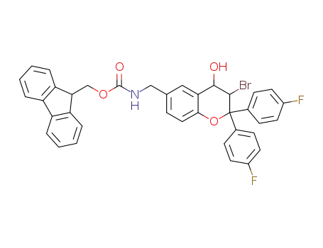 3-bromo-6-({[(9H-fluoren-9-yl)methoxycarbonyl]amino}methyl)-2,2-bis(4-fluorophenyl)-3,4-dihydro-2H-1-benzopyran-4-ol
