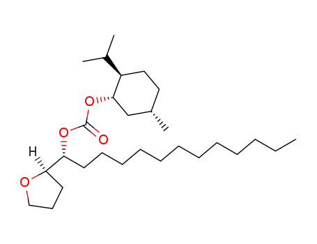 Molecular Structure of 612084-67-0 (Carbonic acid (1S,2R,5S)-2-isopropyl-5-methyl-cyclohexyl ester (R)-(R)-1-(tetrahydro-furan-2-yl)-tridecyl ester)